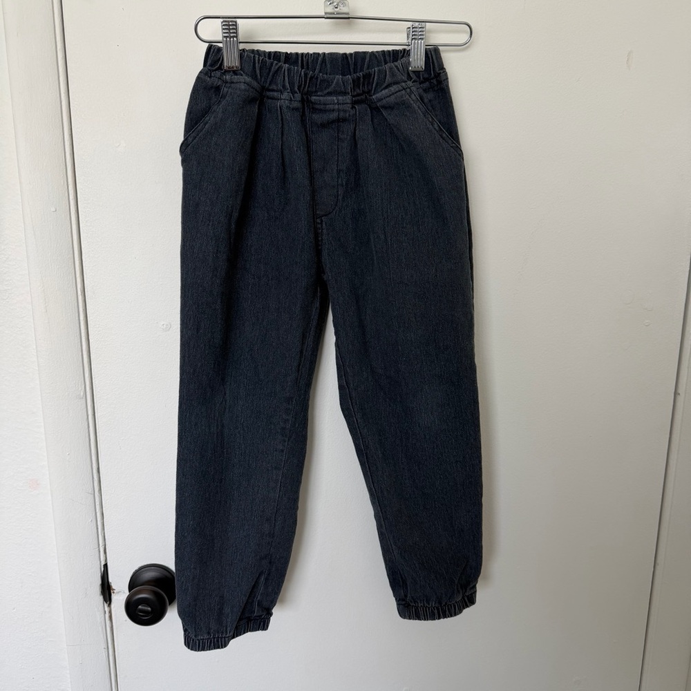Black Elastic Waist Jogger Pants Girls Size 7Y